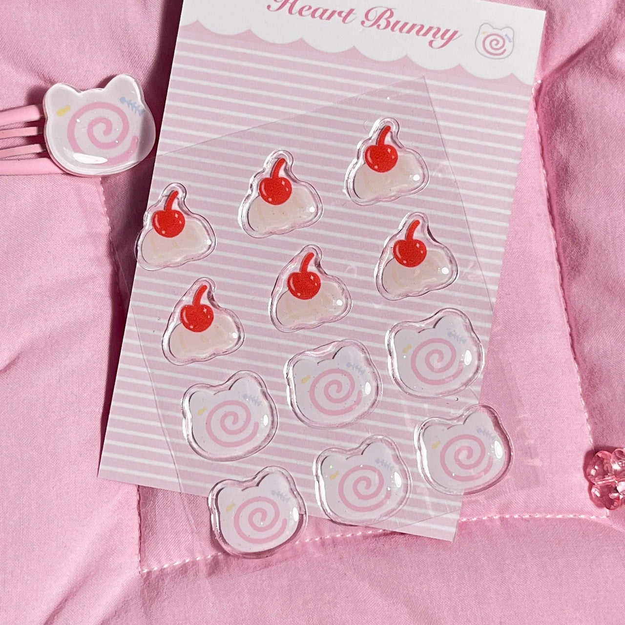 Sweet Strawberry Clover Cream Narutomaki Crystal 3D DIY Decoration Stickers