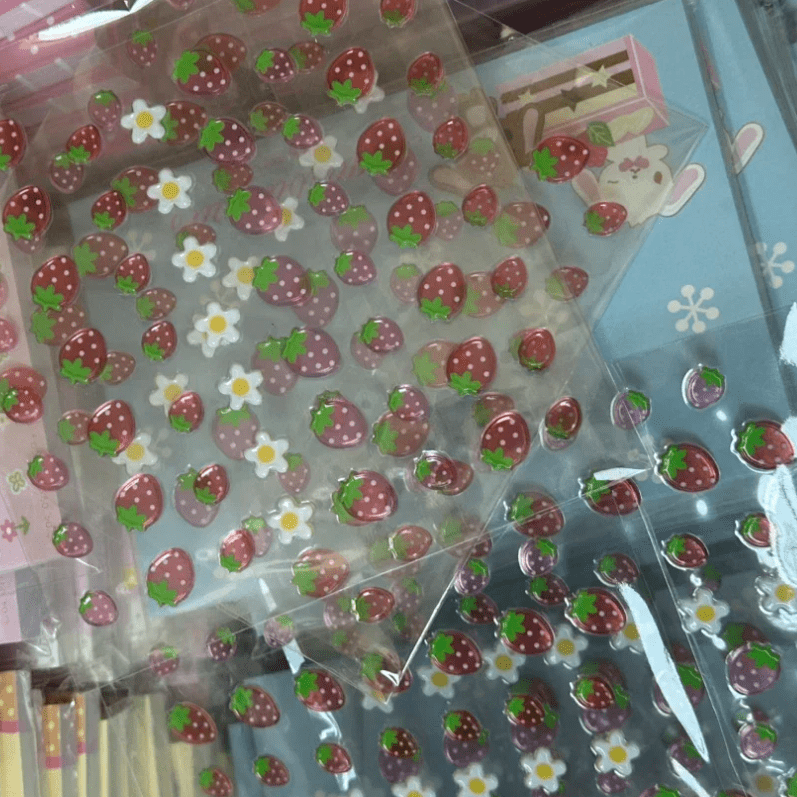Sweet Strawberry Crystal 3D DIY Decoration Stickers - ArtGalleryZen