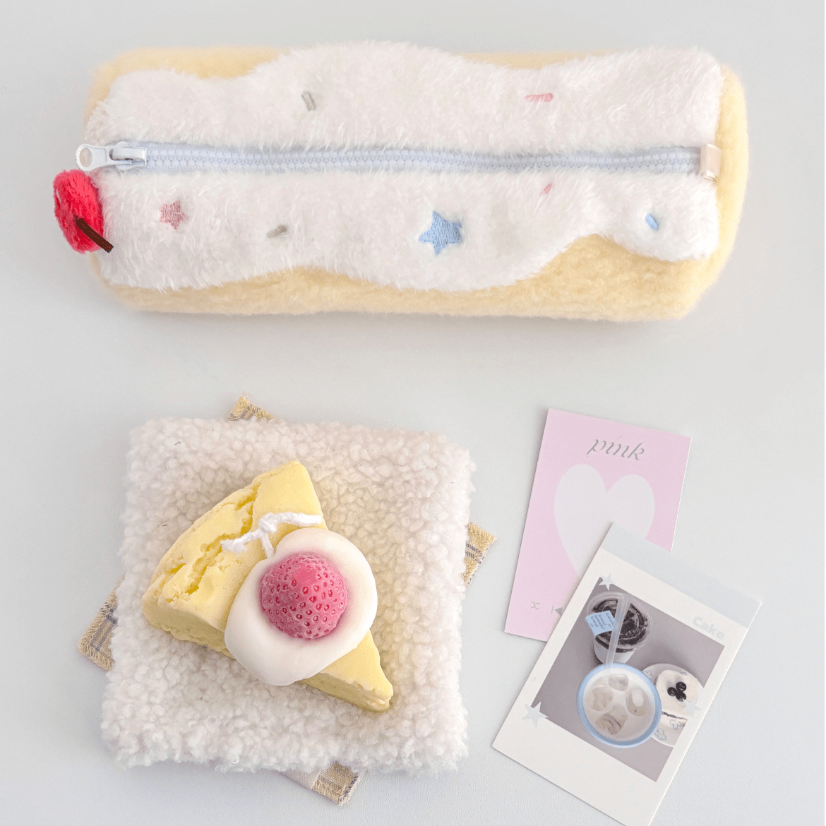 Sweet Strawberry Roll Cake Plush Pencil Case - ArtGalleryZen