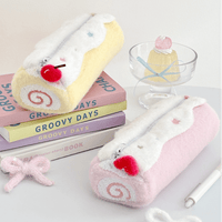Thumbnail for Sweet Strawberry Roll Cake Plush Pencil Case - ArtGalleryZen