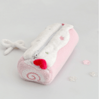 Thumbnail for Sweet Strawberry Roll Cake Plush Pencil Case - ArtGalleryZen