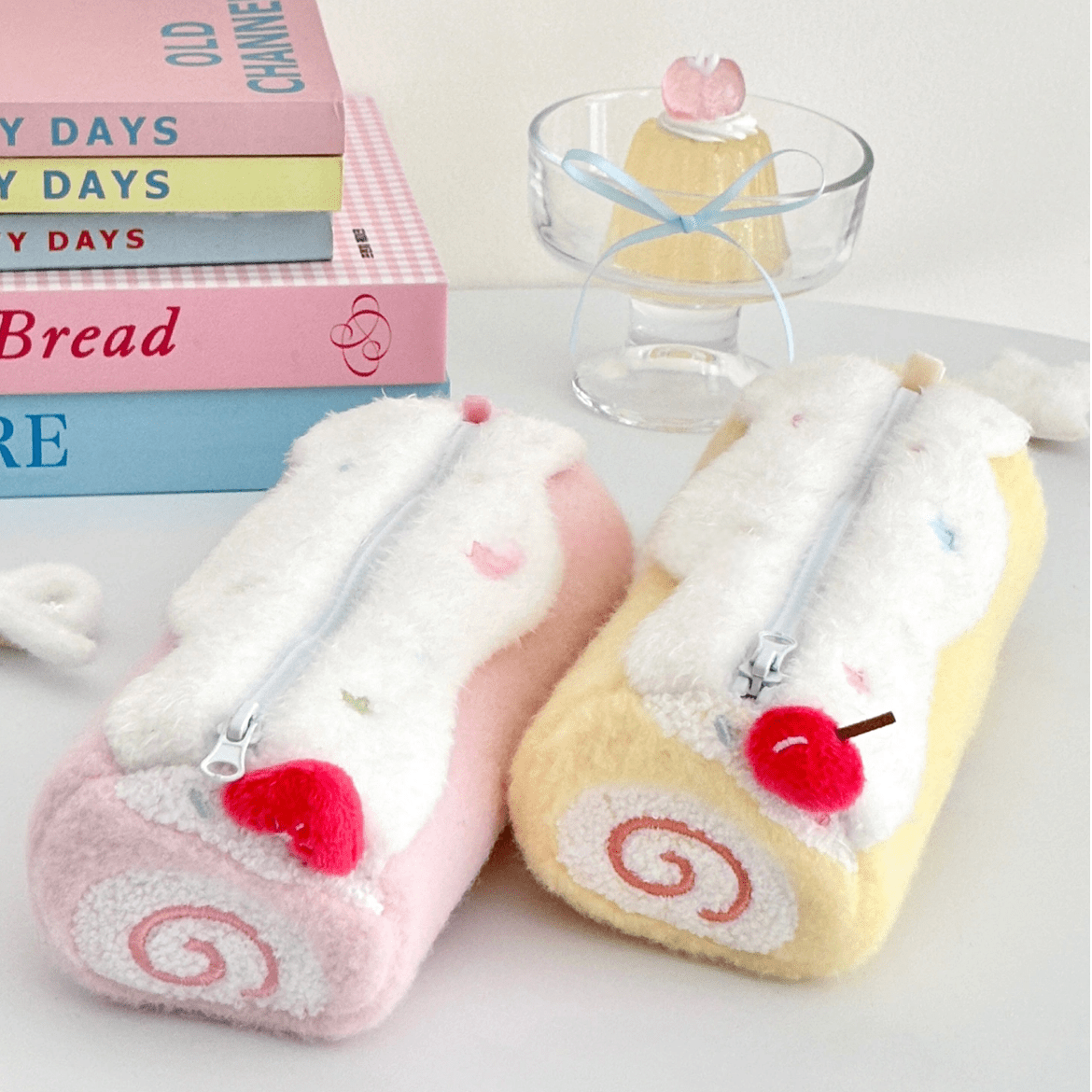 Sweet Strawberry Roll Cake Plush Pencil Case - ArtGalleryZen