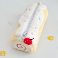 Thumbnail for Sweet Strawberry Roll Cake Plush Pencil Case - ArtGalleryZen