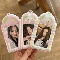 Thumbnail for Sweet Sugarbunnies Strawberry Kpop Keychain Photocard Holder - ArtGalleryZen
