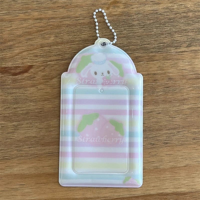 Sweet Sugarbunnies Strawberry Kpop Keychain Photocard Holder - ArtGalleryZen