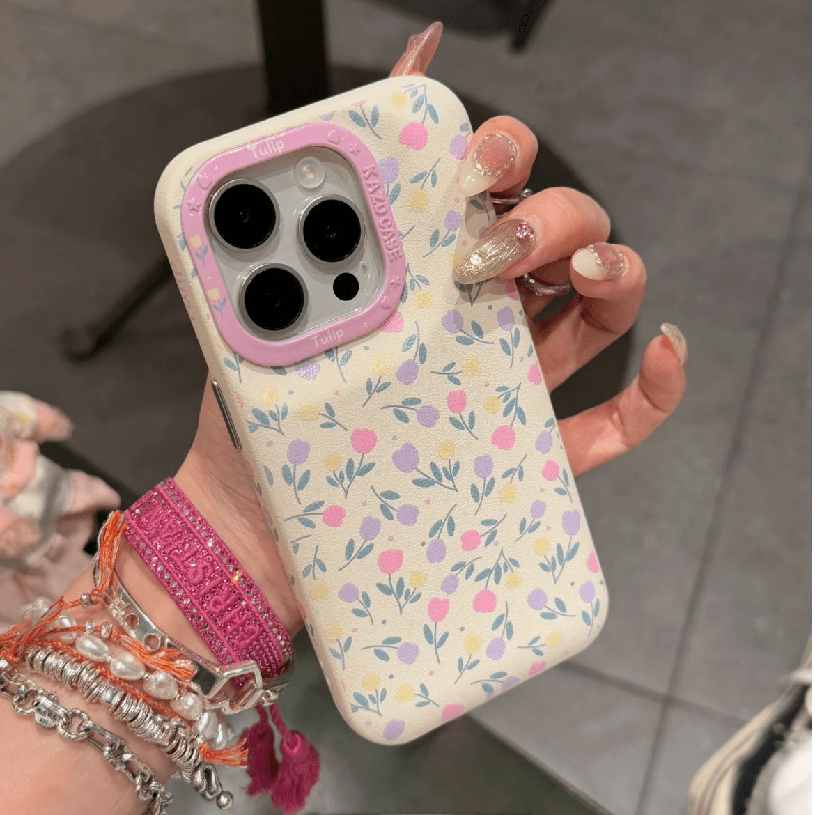 Sweet Tulip iPhone Case With Plush Lanyard - ArtGalleryZen