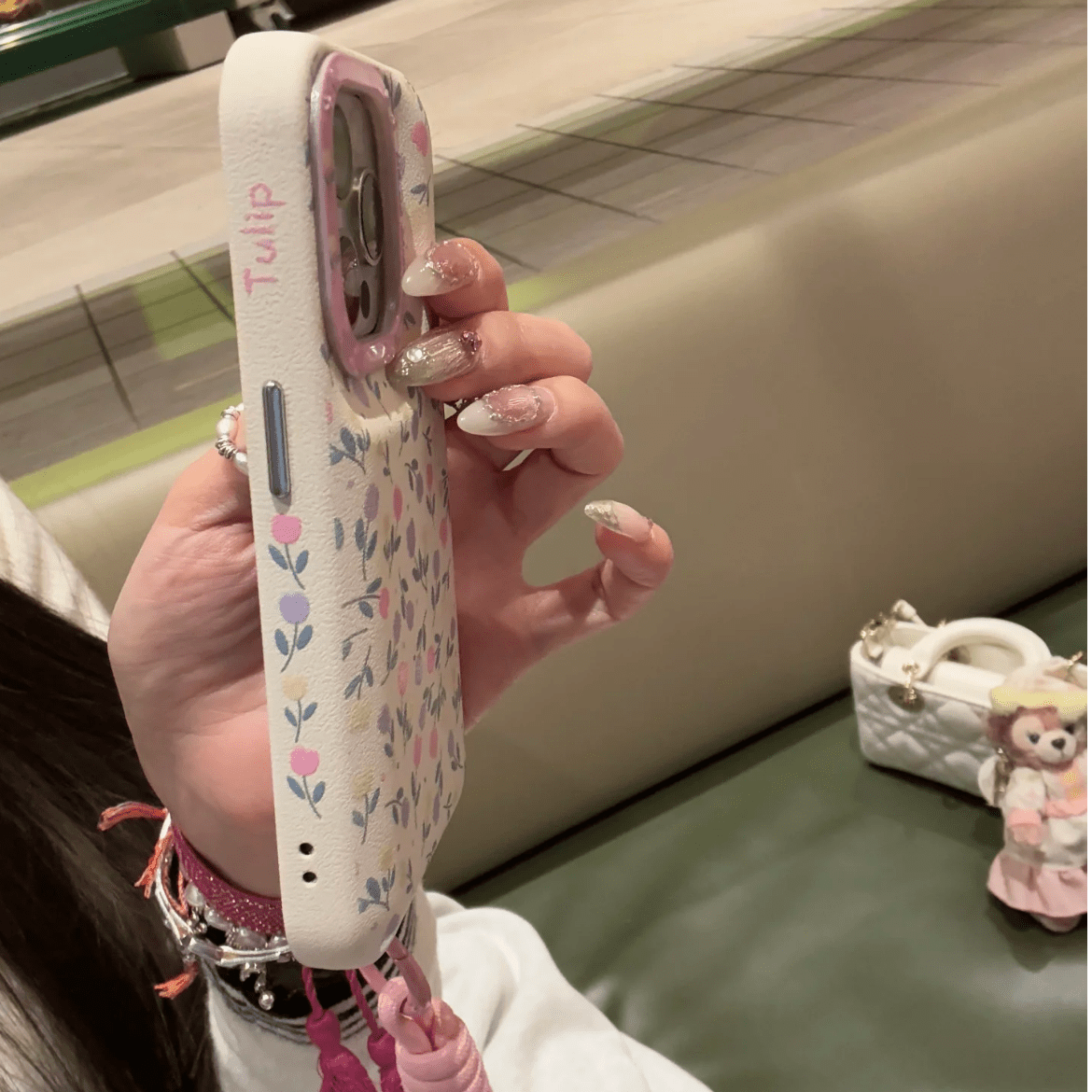 Sweet Tulip iPhone Case With Plush Lanyard - ArtGalleryZen