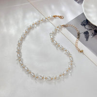 Thumbnail for Sweet Turquoise Stone Pearl Beaded Chain Choker Necklace - ArtGalleryZen