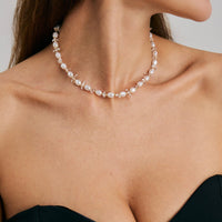 Thumbnail for Sweet Turquoise Stone Pearl Beaded Chain Choker Necklace - ArtGalleryZen