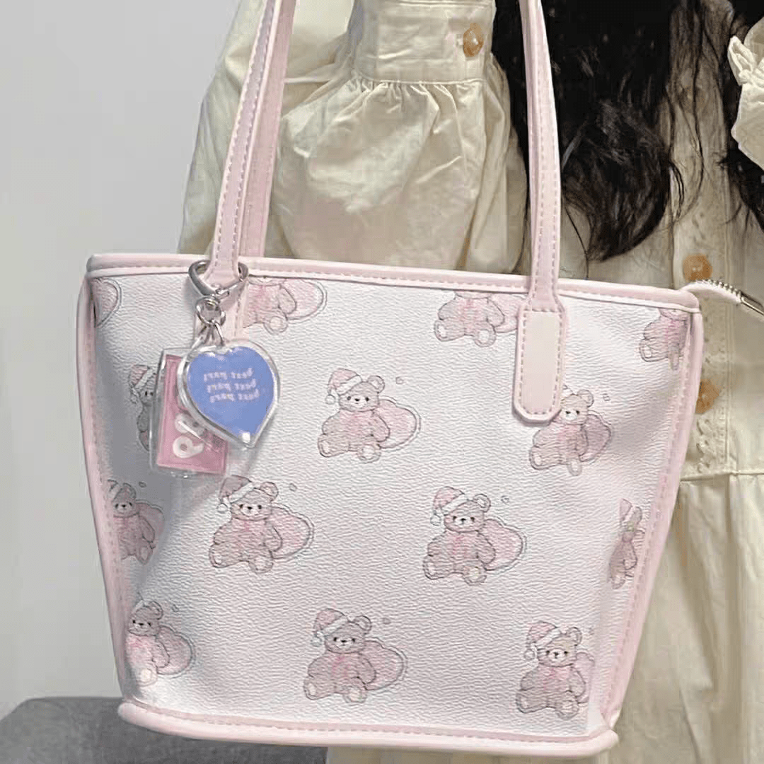 Teddy Bear PU Leather Bag - ArtGalleryZen