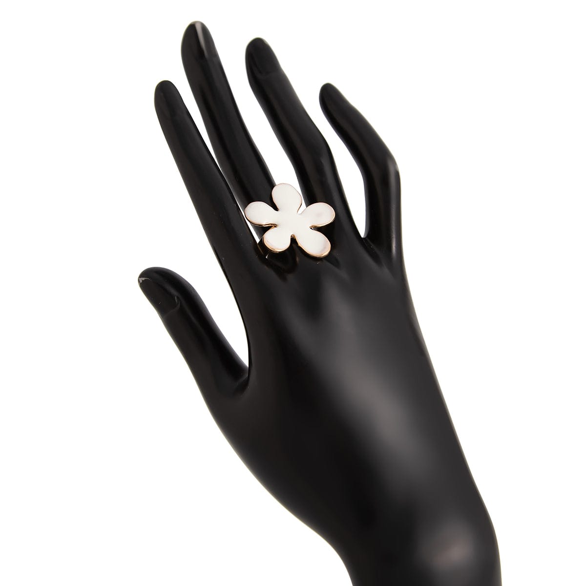 Temperament Enamel Flower Pearl Ring