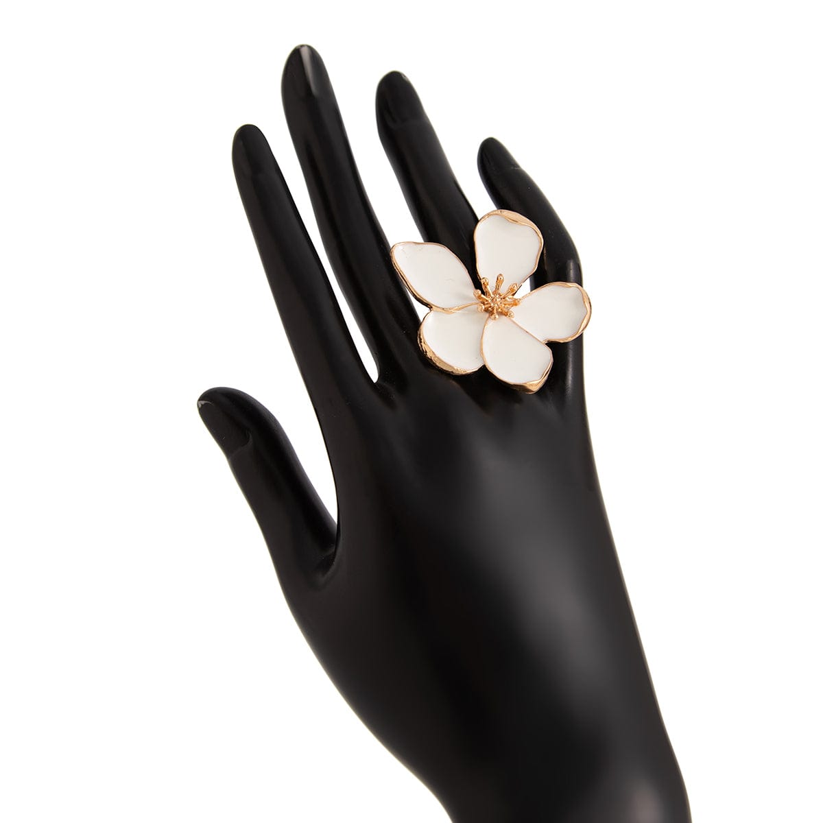 Temperament Enamel Flower Pearl Ring