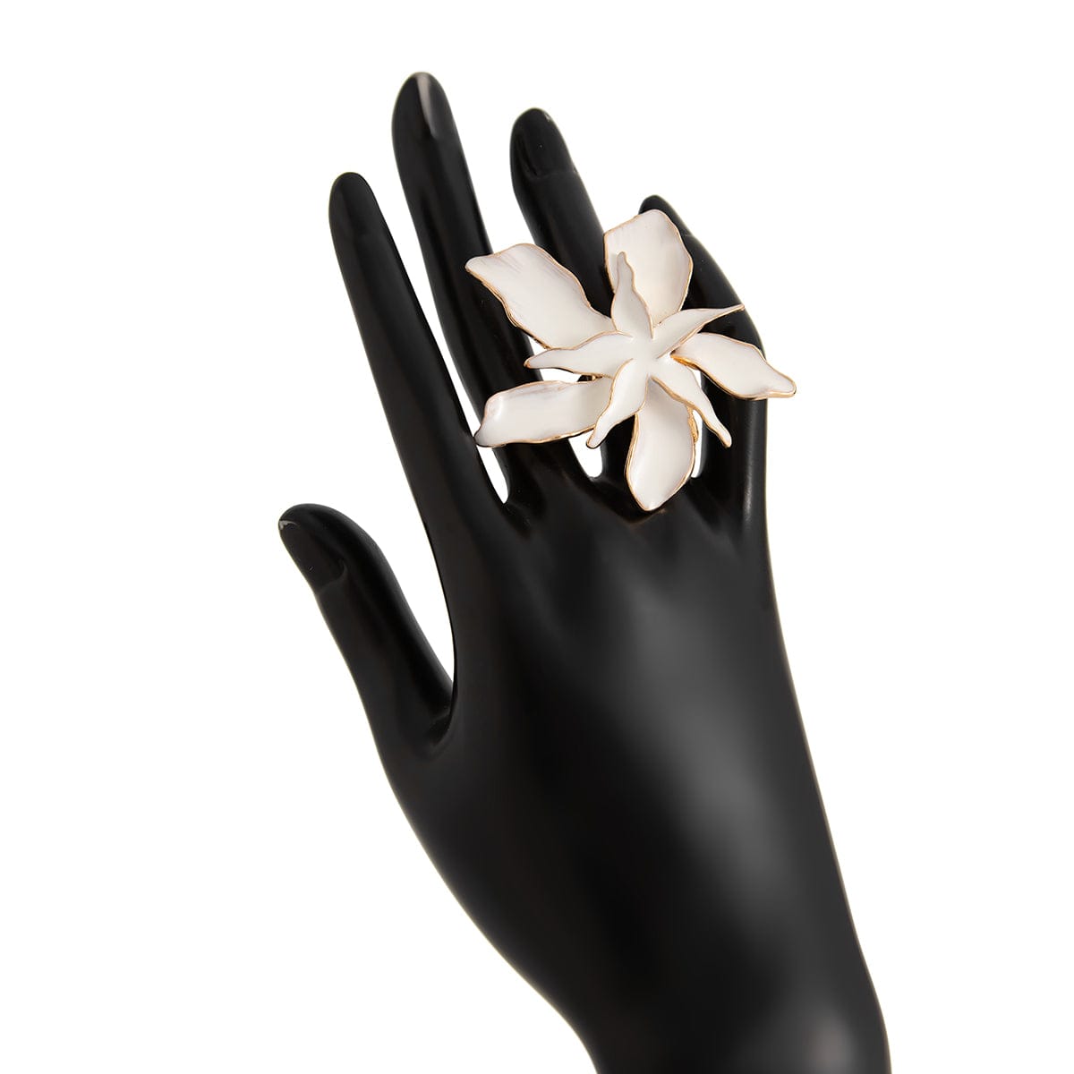 Temperament Enamel Flower Pearl Ring