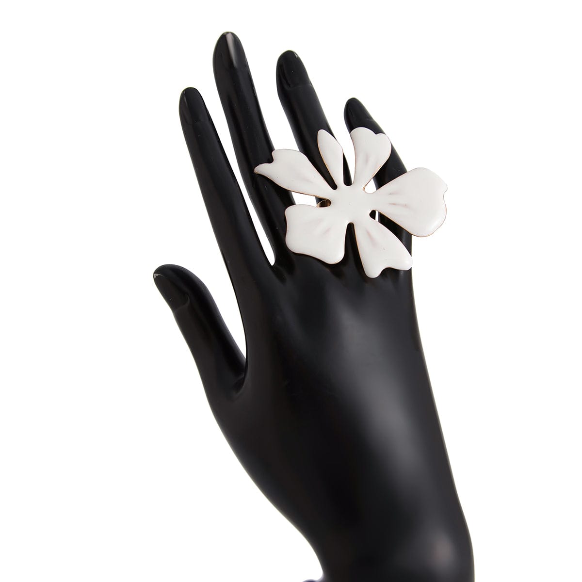 Temperament Enamel Flower Pearl Ring