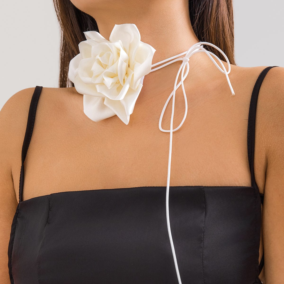 Temperament Layered Rose Wax Cord Choker Necklace - ArtGalleryZen