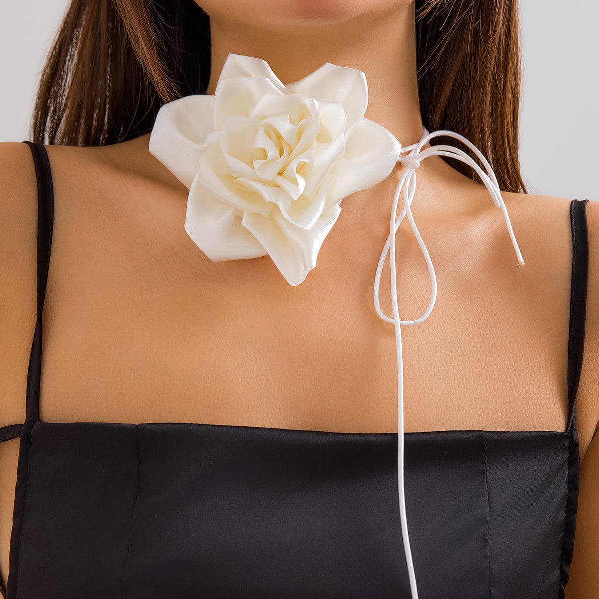 Temperament Layered Rose Wax Cord Choker Necklace - ArtGalleryZen