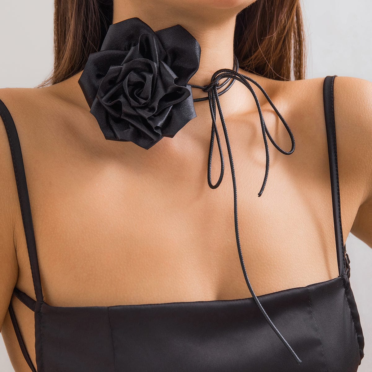 Temperament Layered Rose Wax Cord Choker Necklace - ArtGalleryZen