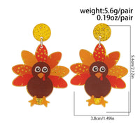 Thumbnail for Thanksgiving Dangling Turkey Acrylic Earrings