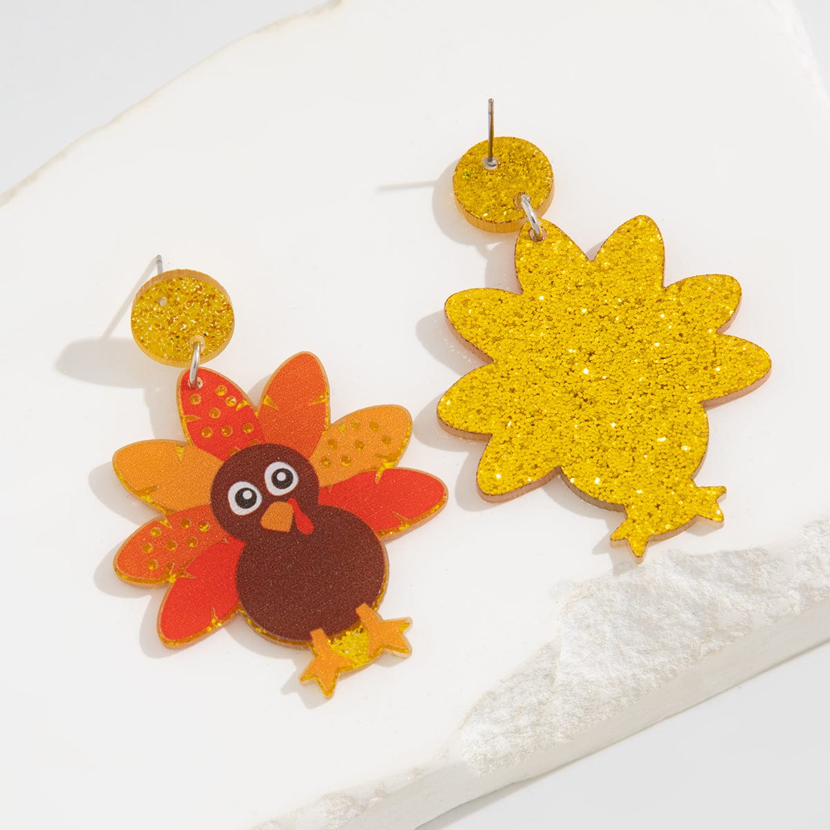 Thanksgiving Dangling Turkey Acrylic Earrings