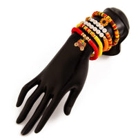 Thumbnail for Thanksgiving Layered Sunflower Pumpkin Pendant Letter Polymer Clay Bracelet Set - ArtGalleryZen