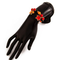 Thumbnail for Thanksgiving Maple Leaf Pumpkin Turkey Pendant Acrylic Bead Bracelet - ArtGalleryZen