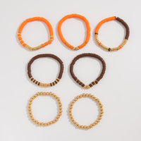 Thumbnail for Thanksgiving Theme Layered Polymer Clay Beaded Stackable Bracelet Set - ArtGalleryZen