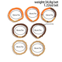 Thumbnail for Thanksgiving Theme Layered Polymer Clay Beaded Stackable Bracelet Set - ArtGalleryZen