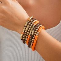 Thumbnail for Thanksgiving Theme Layered Polymer Clay Beaded Stackable Bracelet Set - ArtGalleryZen