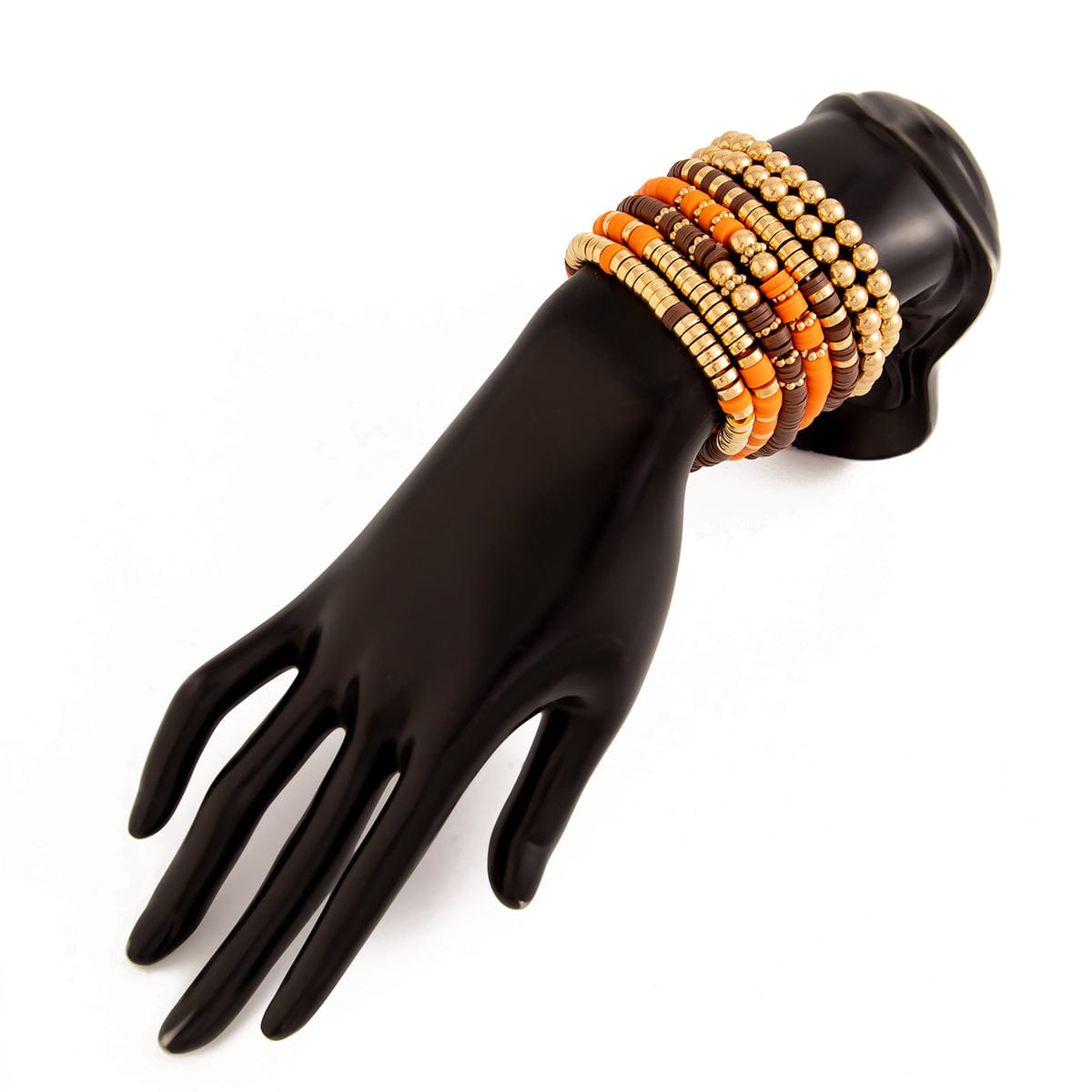 Thanksgiving Theme Layered Polymer Clay Beaded Stackable Bracelet Set - ArtGalleryZen