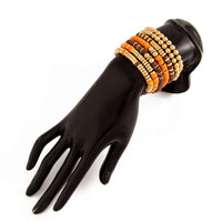 Thumbnail for Thanksgiving Theme Layered Polymer Clay Beaded Stackable Bracelet Set - ArtGalleryZen