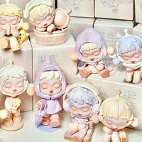 Thumbnail for Collection of Pop Mart Skullpanda small figurines with pastel colors and soft features on a white background.