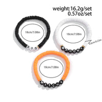Thumbnail for Three Tone Halloween Theme Letter Charm Stackable Bracelet Set - ArtGalleryZen