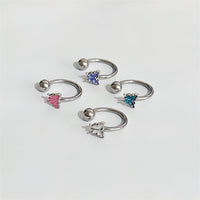 Thumbnail for Titanium Steel Colorful Enamel Butterfly Piercing Lip Ring - ArtGalleryZen