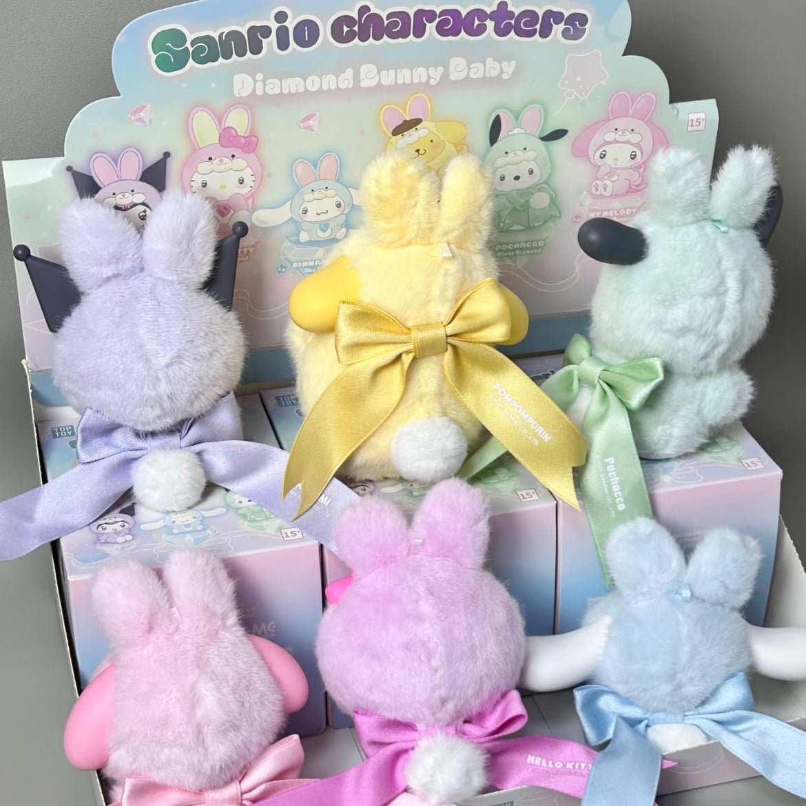 TOPTOY Sanrio Diamond Bunny Baby Series Plush Keychain Doll Blind Box - ArtGalleryZen