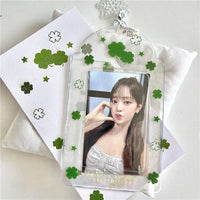 Thumbnail for Transparent Lucky Clover Winter Snow Kpop Keychain Photocard Holder - ArtGalleryZen