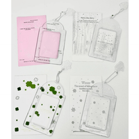 Thumbnail for Transparent Lucky Clover Winter Snow Kpop Keychain Photocard Holder - ArtGalleryZen