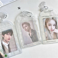Thumbnail for Transparent Lucky Clover Winter Snow Kpop Keychain Photocard Holder - ArtGalleryZen