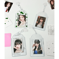 Thumbnail for Transparent Lucky Clover Winter Snow Kpop Keychain Photocard Holder - ArtGalleryZen