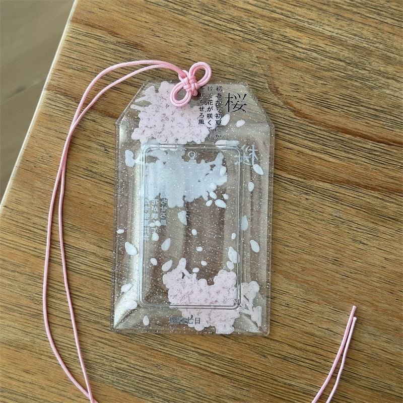 Transparent Sakura Cherry Blossom Photocard Holder Keychain Kpop - ArtGalleryZen