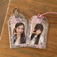 Thumbnail for Transparent Sakura Cherry Blossom Photocard Holder Keychain Kpop - ArtGalleryZen