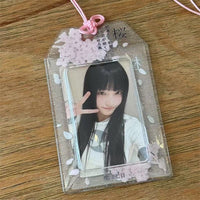 Thumbnail for Transparent Sakura Cherry Blossom Photocard Holder Keychain Kpop - ArtGalleryZen