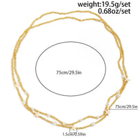 Thumbnail for Trendy 2pcs Pearl Starfish Seed Beaded Waist Chain Set - ArtGalleryZen