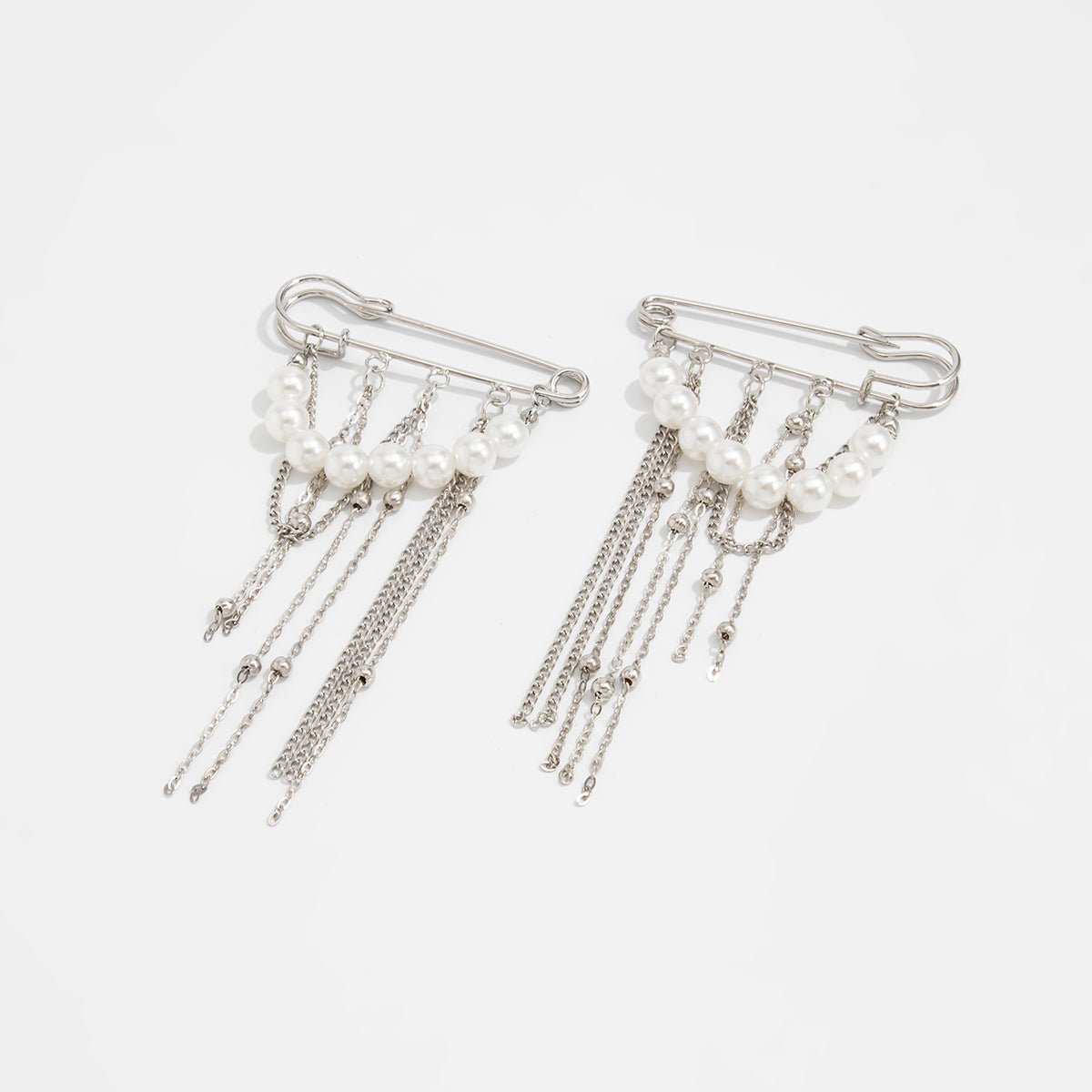 Trendy 2pcs Pearl Tassel Trouser Pin Set - ArtGalleryZen