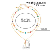 Thumbnail for Trendy 2pcs Rhinestone Inlaid Cross Pendant Crystal Chain Necklace Set - ArtGalleryZen
