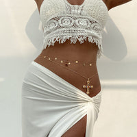Thumbnail for Trendy 2pcs Rhinestone Inlaid Cross Pendant Sequin Tassel Belly Chain Set - ArtGalleryZen
