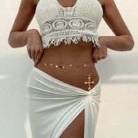 Thumbnail for Trendy 2pcs Rhinestone Inlaid Cross Pendant Sequin Tassel Belly Chain Set - ArtGalleryZen