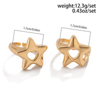 Thumbnail for Trendy 2Pcs Star Hollow Heart Open Ring Set - ArtGalleryZen