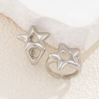 Thumbnail for Trendy 2Pcs Star Hollow Heart Open Ring Set