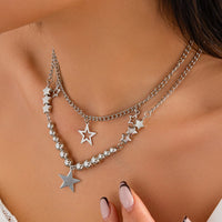 Thumbnail for Trendy 2pcs Star Tassel Ball Curb Chain Necklace Set