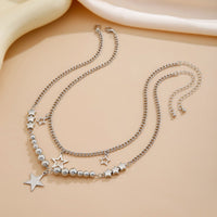 Thumbnail for Trendy 2pcs Star Tassel Ball Curb Chain Necklace Set